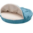 FurHaven Faux Sheepskin Snuggery Orthopedic Pet Bed - Blue (44")