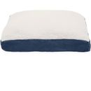 Furhaven Faux Sheepskin & Suede Deluxe Cooling Gel Top Pet Bed - Navy (Small)