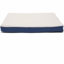 Furhaven Faux Sheepskin & Suede Deluxe Orthopedic Pet Bed - Navy (Small)