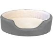 FurHaven Faux Sherpa & Suede Oval Pet Bed - Gray (Medium)