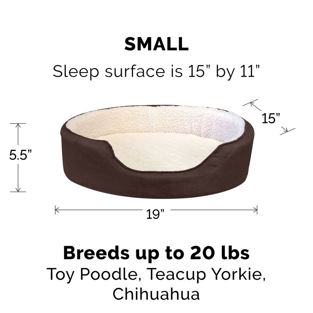 FURHAVEN-FAUX-SHERPA-SUEDE-OVAL-PET-BED-GRAY-SM