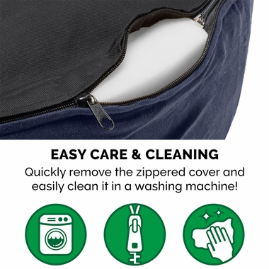 FURHAVEN-FAUX-SHERPA-SUEDE-OVAL-PET-BED-NAVY-SM