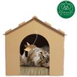 Furhaven Gingerbread House Corrugated Scratcher - Plain with Gift Box and Catnip