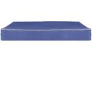 Furhaven Indoor/ Outdoor Deluxe Memory Foam Pet Bed - Blue with Tan Trim (Small)