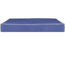 Furhaven Indoor/ Outdoor Deluxe Solid Ortho Mat Pet Bed - Blue with Tan Trim (Small)