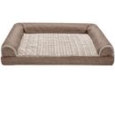 FurHaven Luxe Fur & Performance Linen Cooling Gel Sofa Bed - Woodsmoke (Jumbo)