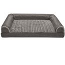 FurHaven Luxe Fur & Performance Linen Memory Top Sofa Bed - Charcoal (Jumbo)