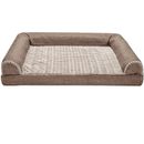 FurHaven Luxe Fur & Performance Linen Memory Top Sofa Bed - Woodsmoke (Large)