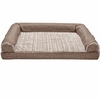 FurHaven Luxe Fur & Performance Linen Memory Top Sofa Bed - Woodsmoke (Medium)