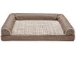 FurHaven Luxe Fur & Performance Linen Orthopedic Sofa Bed - Woodsmoke