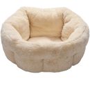 FurHaven Luxury Fur Warming Hi-Lo Cuddler Bed - Cream (Medium)