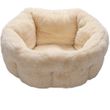 FurHaven Luxury Fur Warming Hi-Lo Cuddler Bed - Cream (Medium)