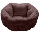 FurHaven Luxury Fur Warming Hi-Lo Cuddler Bed - Sable Brown (Medium)