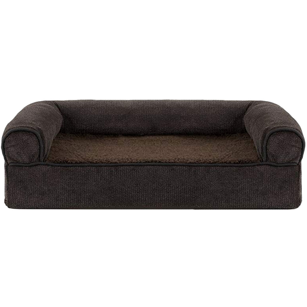 FurHaven Memory Top Sofa Pet Bed Faux Fleece & Chenille