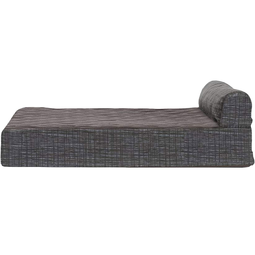 FurHaven Memory Top Chaise Lounge Quilted Fleece & Print Suede