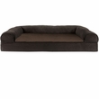 FurHaven Memory Top Sofa Pet Bed Faux Fleece & Chenille - Coffee (Medium)