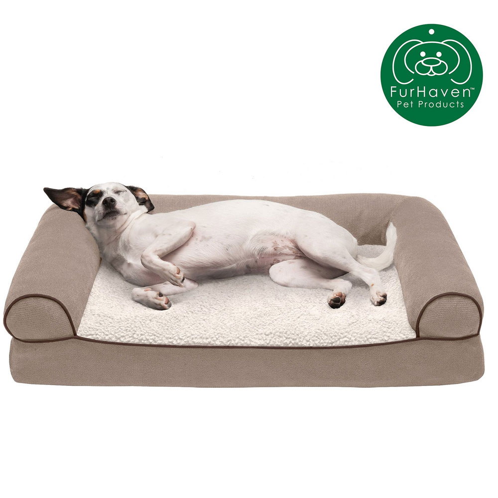 FURHAVEN-MEMORY-TOP-BED-CHENILLE-CREAM-MEDIUM