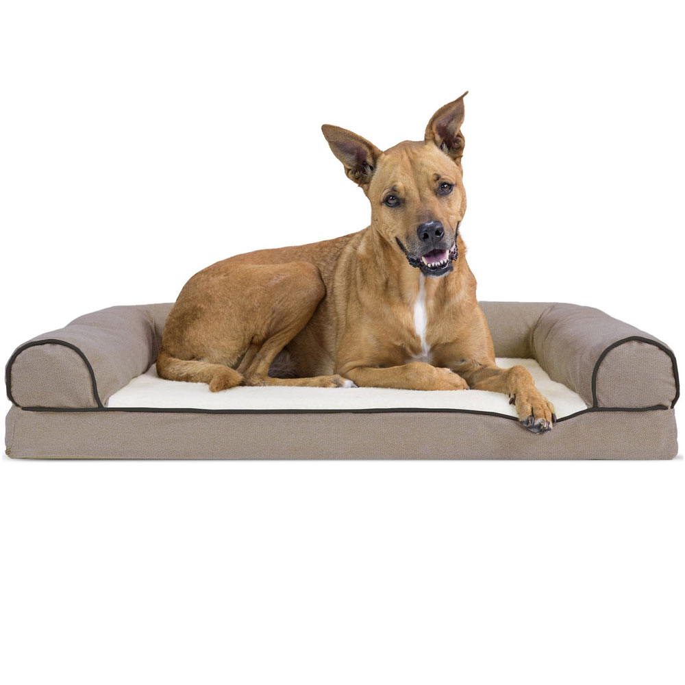 FURHAVEN-MEMORY-TOP-BED-CHENILLE-CREAM-SMALL