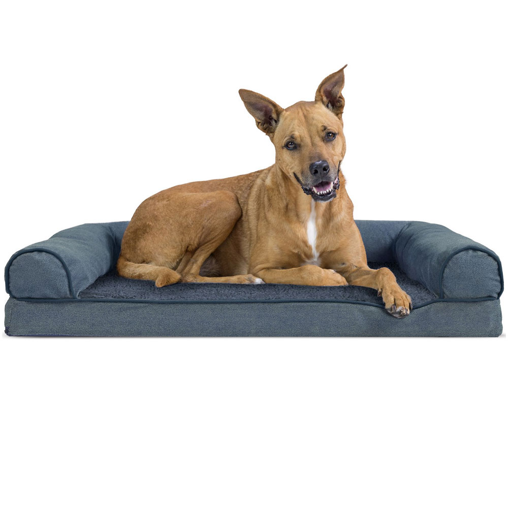 FURHAVEN-MEMORY-TOP-BED-CHENILLE-ORION-BLUE-MEDIUM