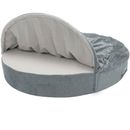 FurHaven Microvelvet Snuggery Gel Top Foam Pet Bed - Gray (44")