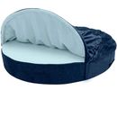 FurHaven Microvelvet Snuggery Gel Top Foam Pet Bed - Navy (18")