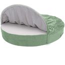 FurHaven Microvelvet Snuggery Gel Top Foam Pet Bed - Sage (35")