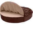 FurHaven Microvelvet Snuggery Memory Top Foam Pet Bed - Espresso (26")