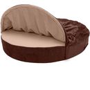 FurHaven Microvelvet Snuggery Memory Top Foam Pet Bed - Espresso (44")