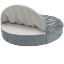 FurHaven Microvelvet Snuggery Memory Top Foam Pet Bed - Gray (18")
