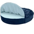 FurHaven Microvelvet Snuggery Memory Top Foam Pet Bed - Navy (18")