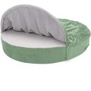 FurHaven Microvelvet Snuggery Memory Top Foam Pet Bed - Sage (26")