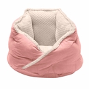 FurHaven Minky Faux Fur & Velvet Calming Hug Bed - Soft Pink (Medium)