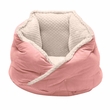 FurHaven Minky Faux Fur & Velvet Calming Hug Bed - Soft Pink (Small)