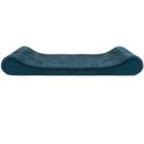 Furhaven Minky Plush & Velvet Luxe Lounger Memory Top Pet Bed - Spruce Blue (Giant)