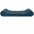 Furhaven Minky Plush & Velvet Luxe Lounger Orthopedic Pet Bed - Spruce Blue (Large)