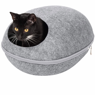 FURHAVEN-OVAL-FELT-CUBBY-WITH-PAW-CUT-OUT-HEATHER-GRAY
