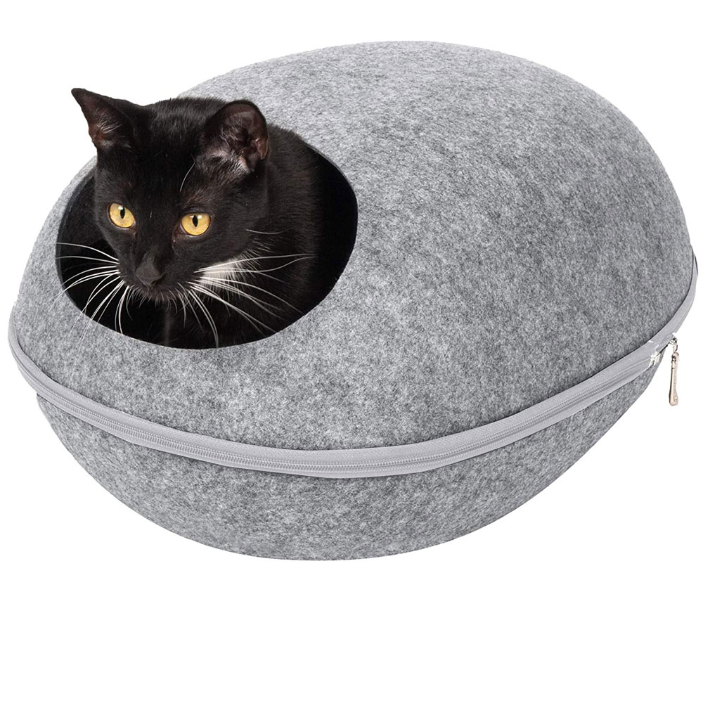 FURHAVEN-OVAL-FELT-CUBBY-WITH-PAW-CUT-OUT-HEATHER-GRAY