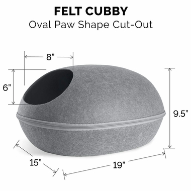 FURHAVEN-OVAL-FELT-CUBBY-WITH-PAW-CUT-OUT-HEATHER-GRAY