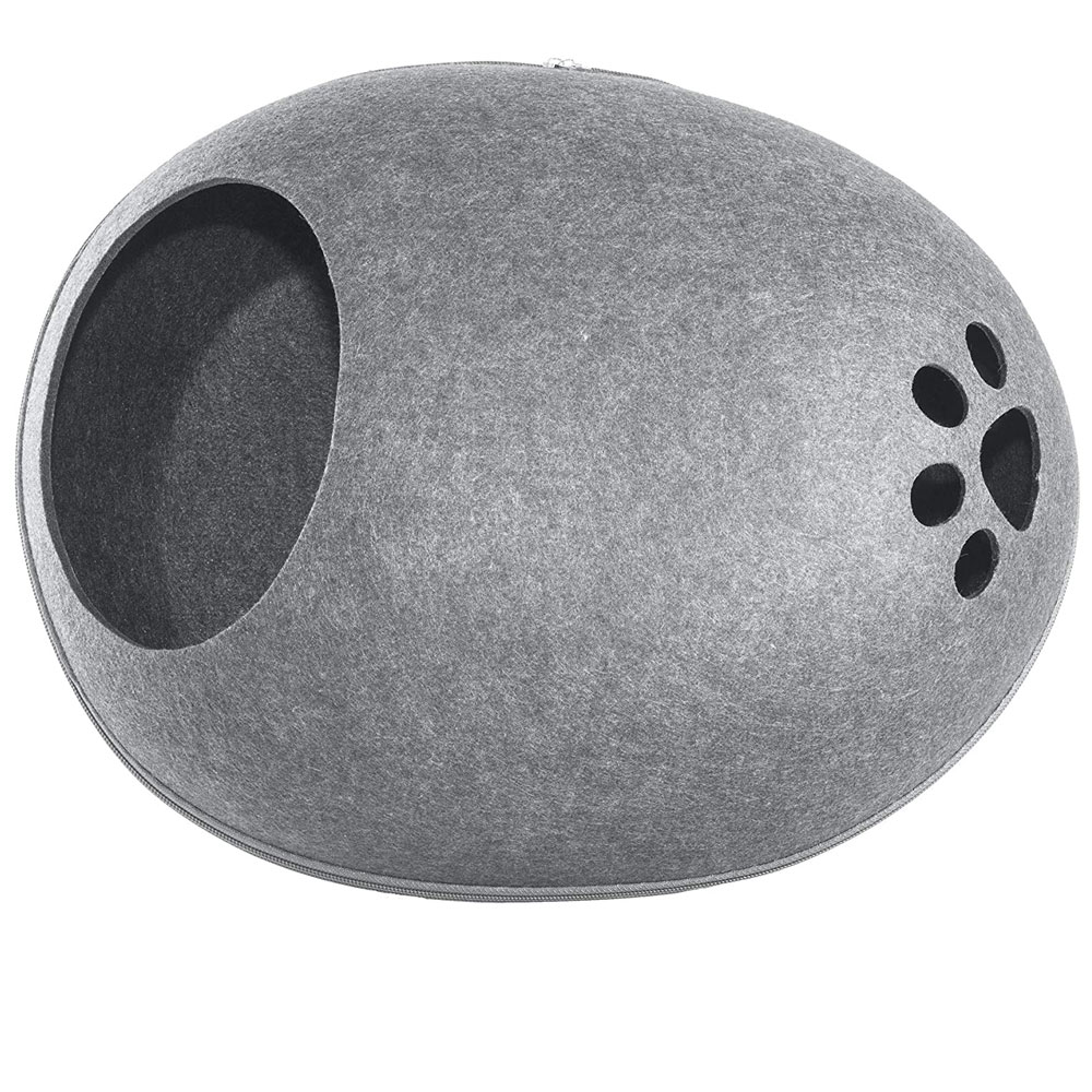 FURHAVEN-OVAL-FELT-CUBBY-WITH-PAW-CUT-OUT-HEATHER-GRAY