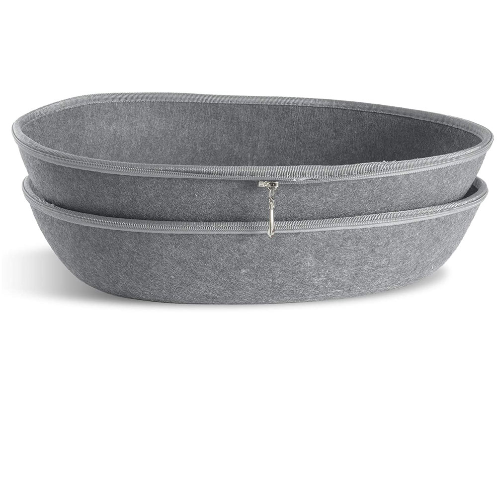 FURHAVEN-OVAL-FELT-CUBBY-WITH-PAW-CUT-OUT-HEATHER-GRAY