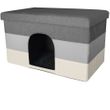 FurHaven Pet House Ottoman - Hygge Stripe Grays & Cream (Large)