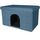 FurHaven Pet House Ottoman - Ocean Blue Solid (Large)