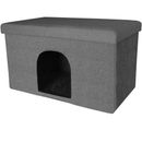 FurHaven Pet House Ottoman - Stormy Gray Solid (Large)