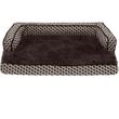 FurHaven Plush & Decor Comfy Couch Cooling Gel Top Short Sided Sofa Pet Bed - Diamond Brown (Medium)