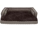 FurHaven Plush & Decor Comfy Couch Cooling Gel Top Short Sided Sofa Pet Bed - Diamond Brown (Small)
