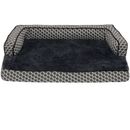 FurHaven Plush & Decor Comfy Couch Cooling Gel Top Short Sided Sofa Pet Bed - Diamond Gray (Medium)