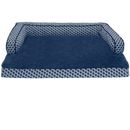 FurHaven Plush & Decor Comfy Couch Memory Top Sofa-Style Pet Bed - Diamond Blue (Medium)