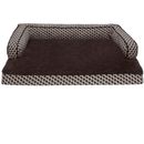 FurHaven Plush & Decor Comfy Couch Memory Top Sofa-Style Pet Bed - Diamond Brown (Small)