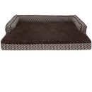 FurHaven Plush & Decor Comfy Couch Pillow Sofa-Style Pet Bed - Diamond Brown (Large)