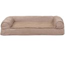 FurHaven Plush & Suede Cooling Gel Top Sofa Pet Bed - Almondine (Jumbo)
